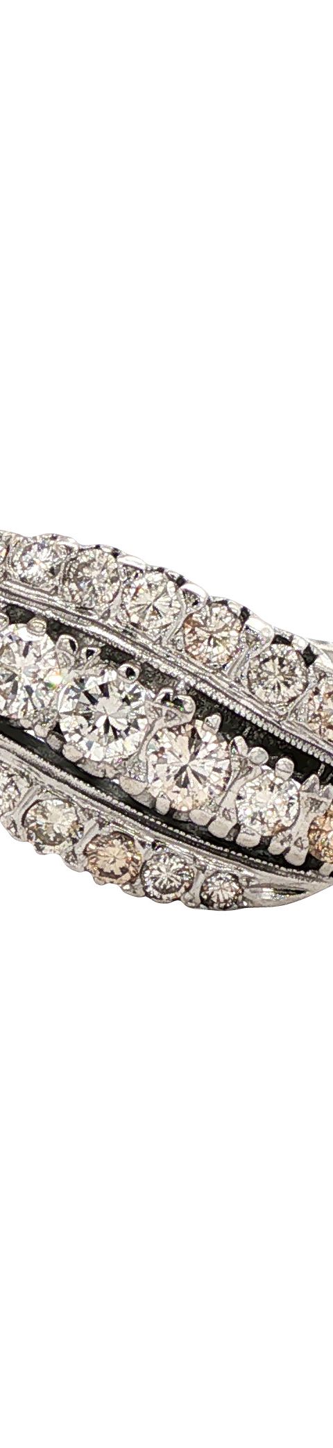 Vintage 14K White Gold Bangle with Diamond